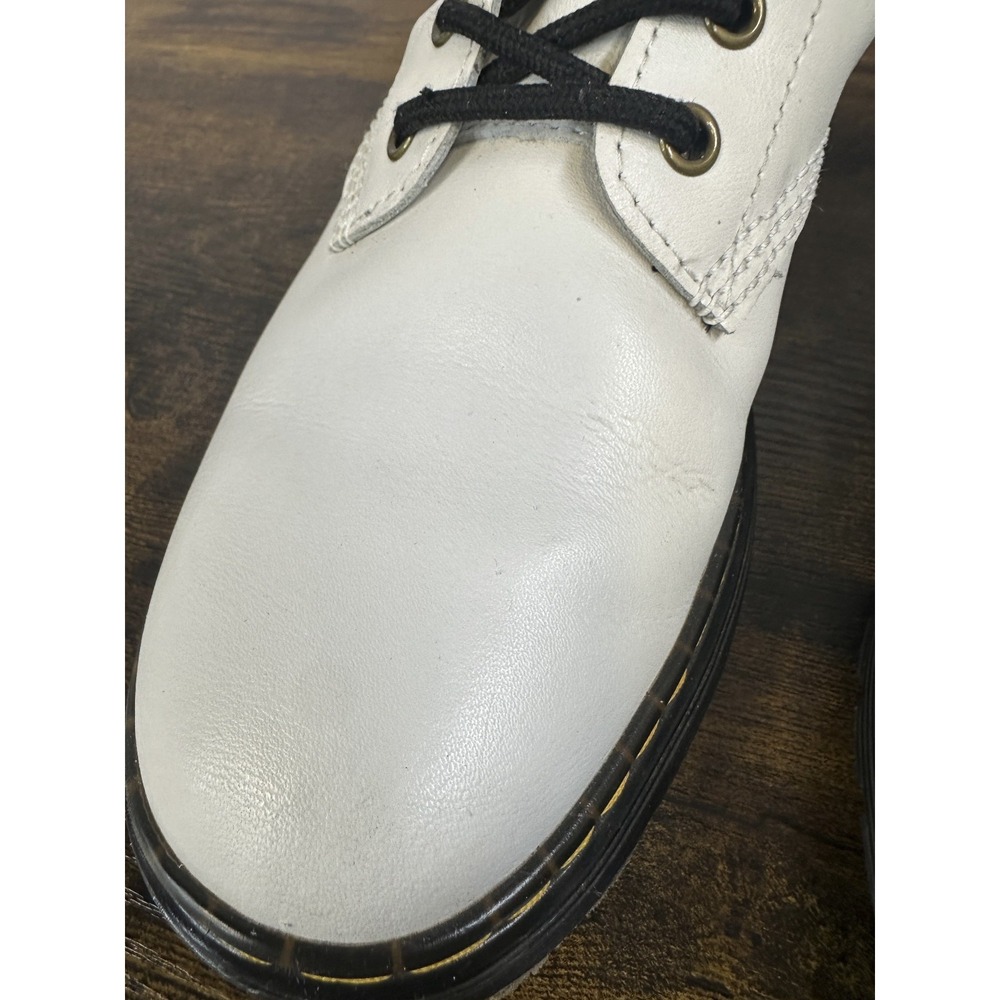 Dr. Martens Zavala White Leather Lace Up Combat Ankle Boots Women's 10 Men's 9 - Picture 9 of 16